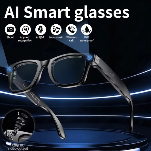 AI Smart Camera Glasses with 720p Video & Bluetooth Audio