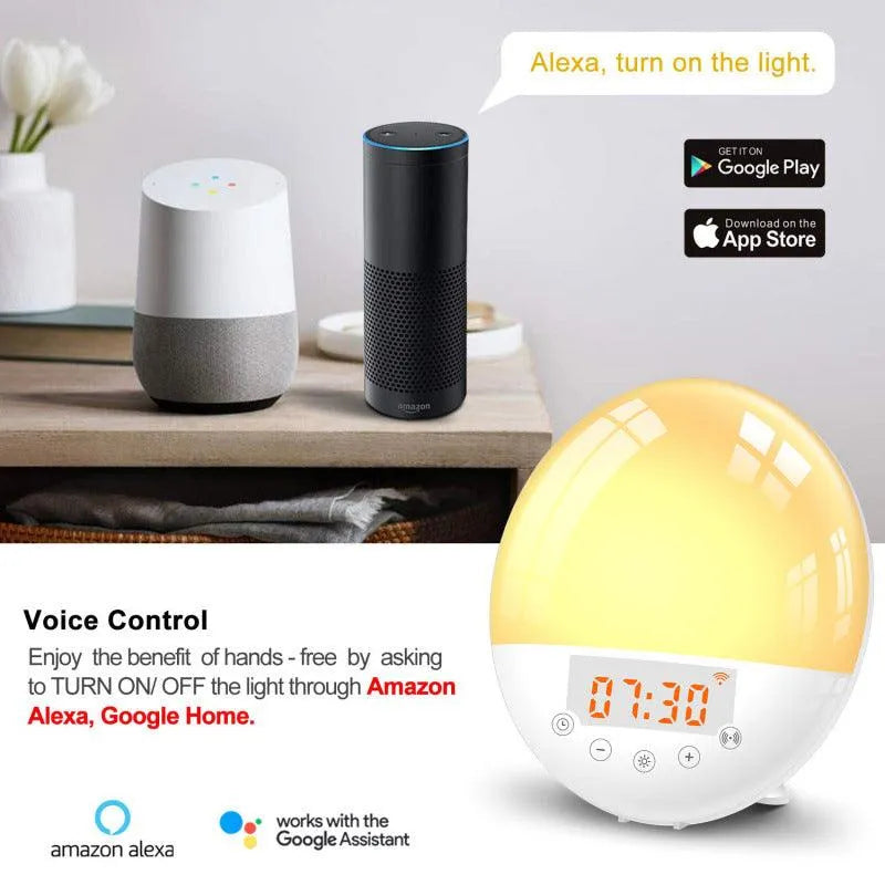 Smart Alarm Clock with Sunrise Simulation and Voice Control - SmartGizmoShop