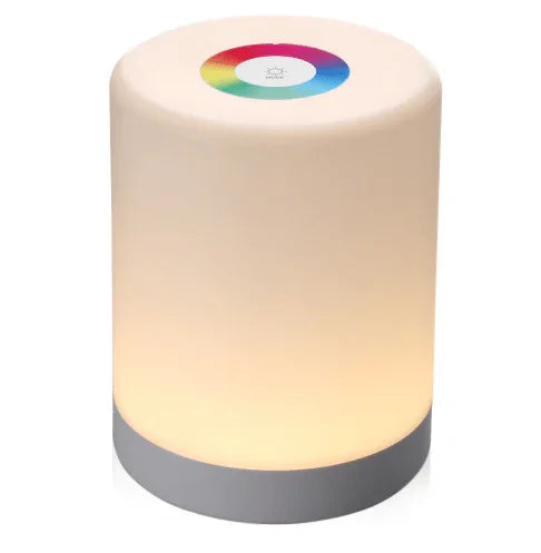 modern touch control smart color changing bedside lamp with circular touch panel