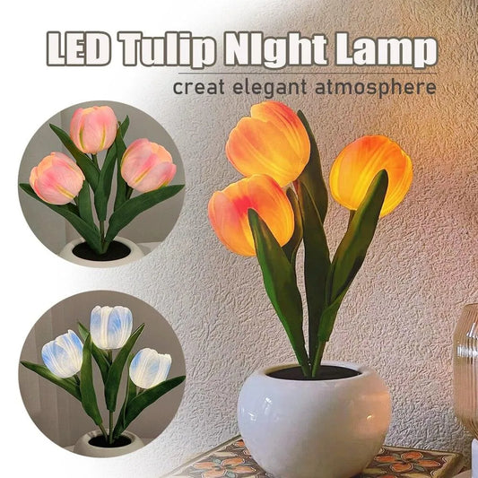 LED Tulip Night Light - Romantic Flower Lamp for Home & Office Decor - SmartGizmoShop