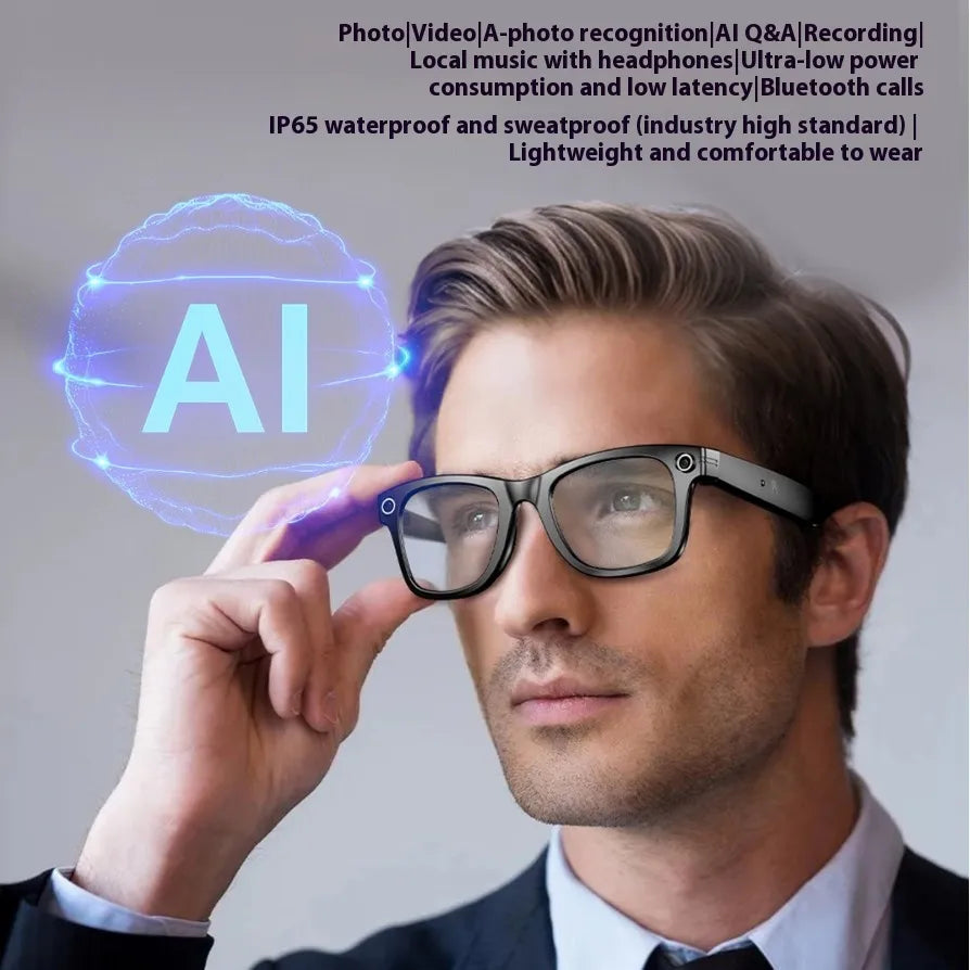 AI Smart Camera Glasses with 720p Video & Bluetooth Audio