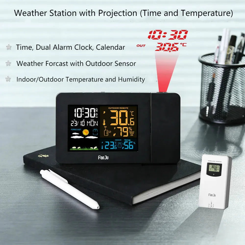 Weather Station with Projection Alarm Clock - SmartGizmoShop