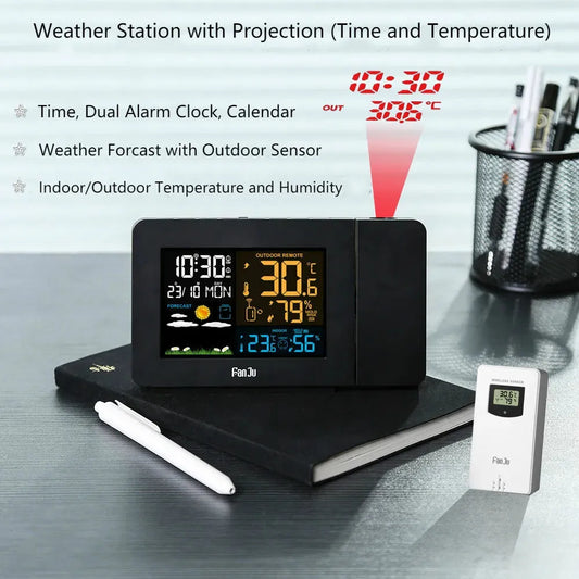 Weather Station with Projection Alarm Clock - SmartGizmoShop