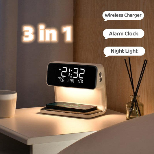 3 In 1 Night Lamp, Alarm Clock and Wireless Phone Charger - SmartGizmoShop