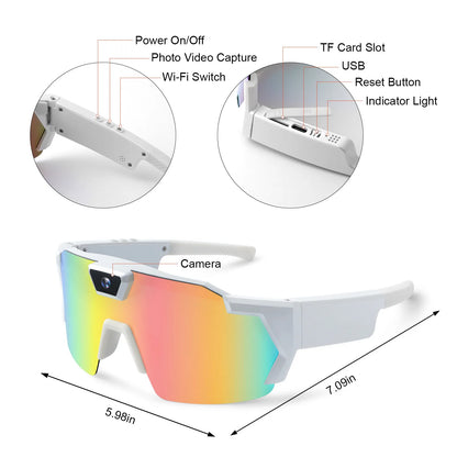 Smart Camera Sport Sunglasses with HD 1080P Video & Wi-Fi