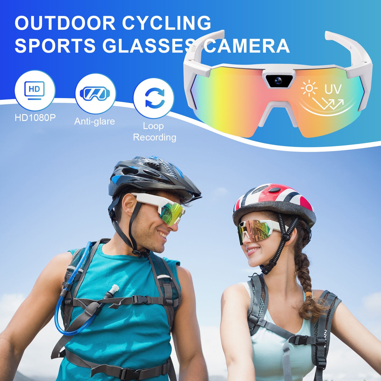 Smart Camera Sport Sunglasses with HD 1080P Video & Wi-Fi