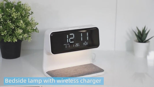 3 In 1 Night Lamp, Alarm Clock and Wireless Phone Charger